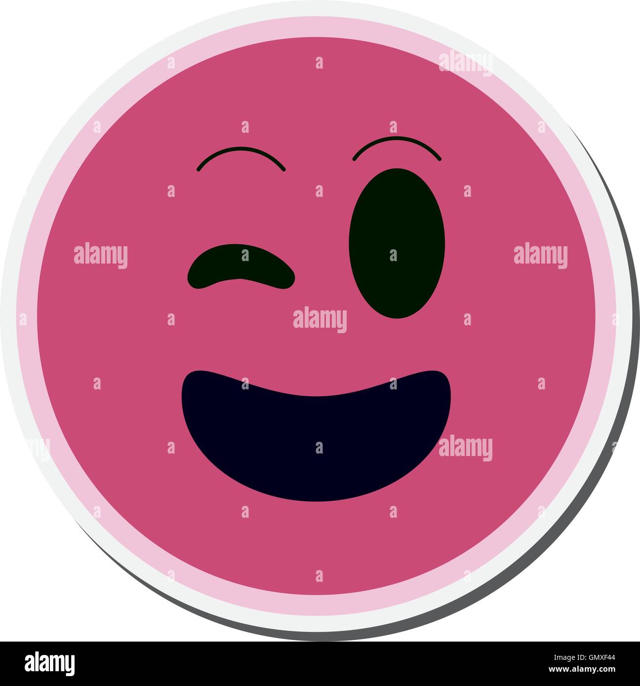 Happy Wink Emoticon Icon Stock Vector Image And Art Alamy