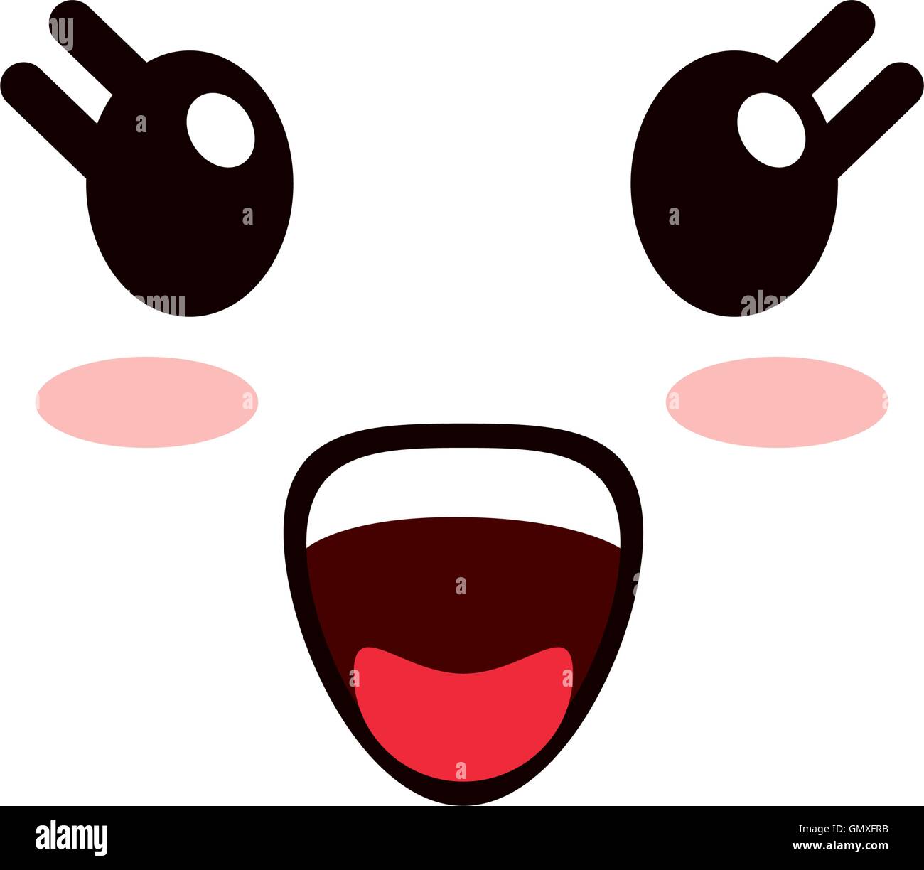kawaii happy facial expression icon Stock Vector Image & Art Alamy