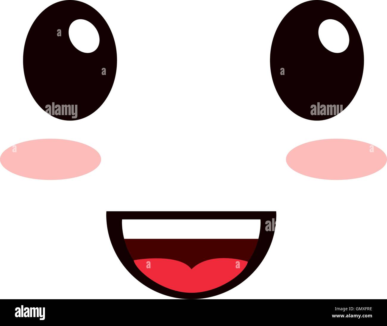 kawaii happy facial expression icon Stock Vector Image & Art - Alamy