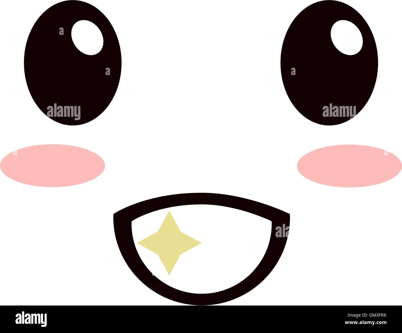 kawaii happy facial expression icon Stock Vector Image & Art - Alamy