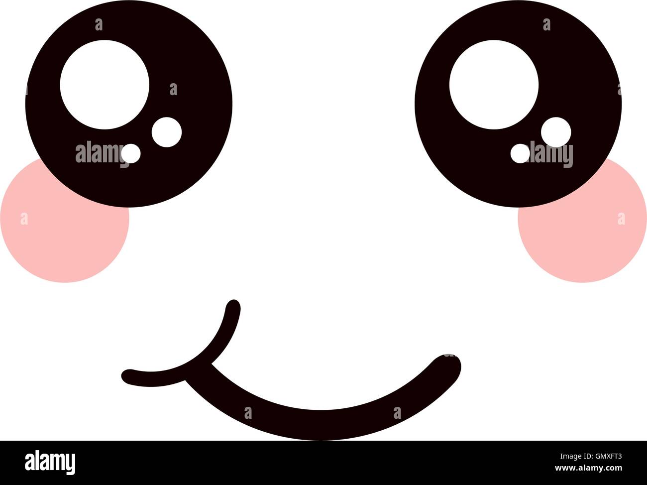 kawaii happy facial expression icon Stock Vector Image & Art - Alamy