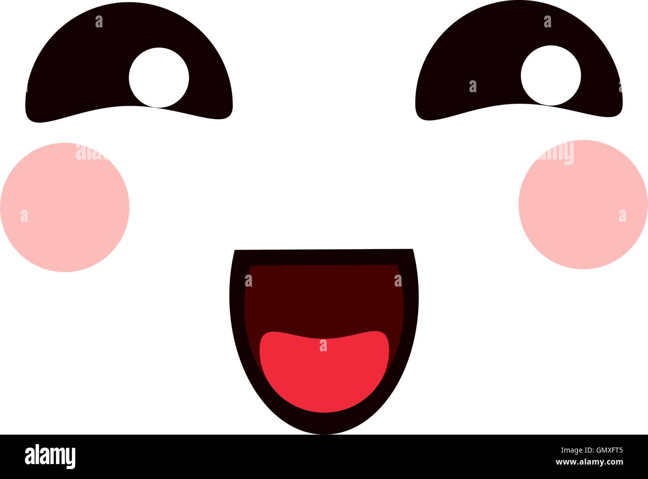 kawaii happy facial expression icon Stock Vector Image & Art - Alamy