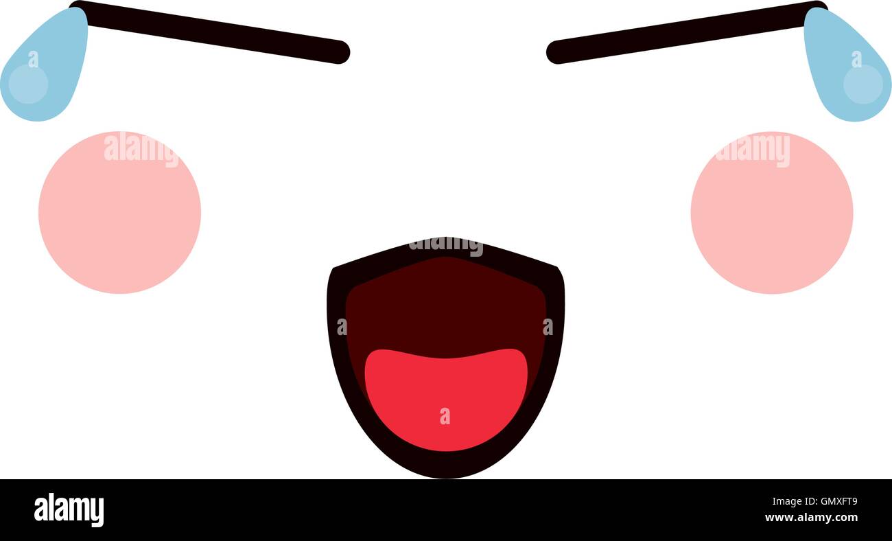 kawaii happy facial expression icon Stock Vector Image & Art - Alamy