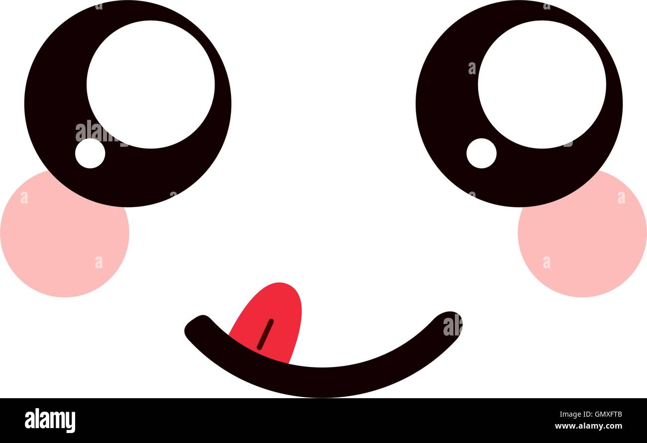 kawaii happy facial expression icon Stock Vector Image & Art Alamy