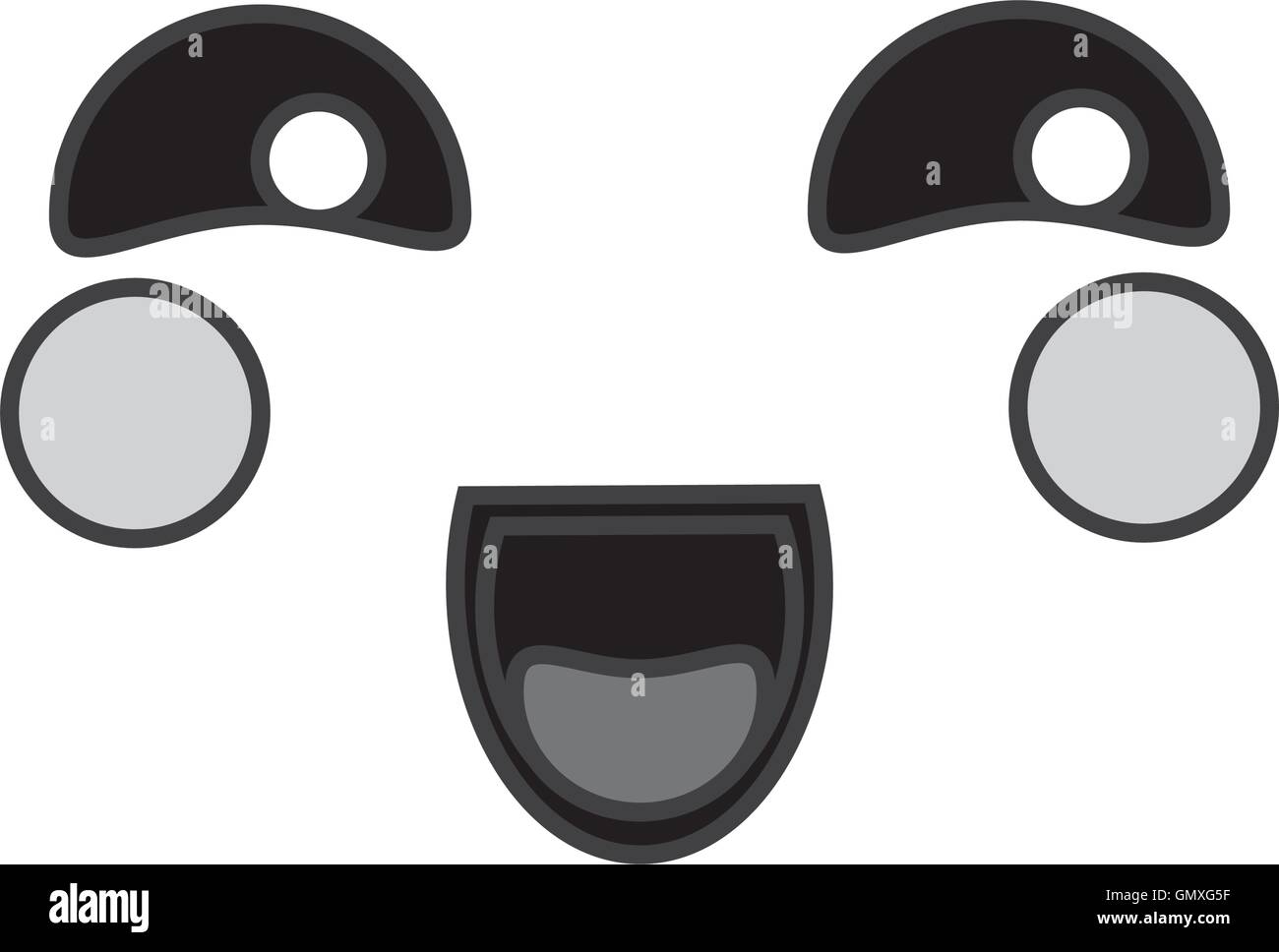 kawaii happy facial expression icon Stock Vector Image & Art - Alamy