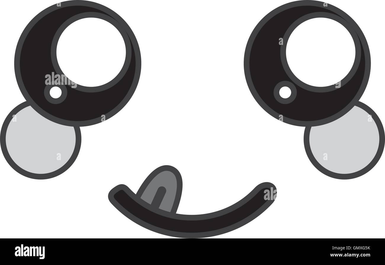 kawaii happy facial expression icon Stock Vector Image & Art - Alamy