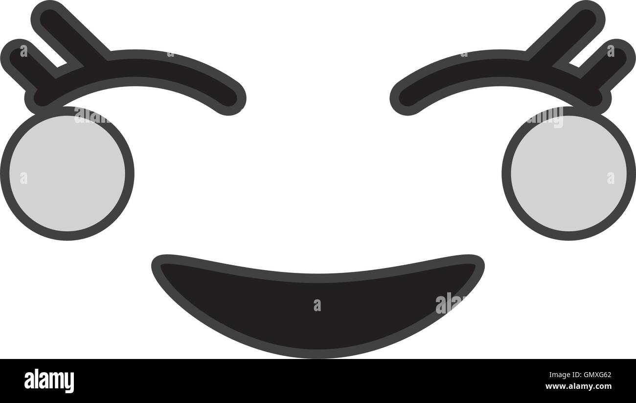kawaii happy facial expression icon Stock Vector Image & Art - Alamy