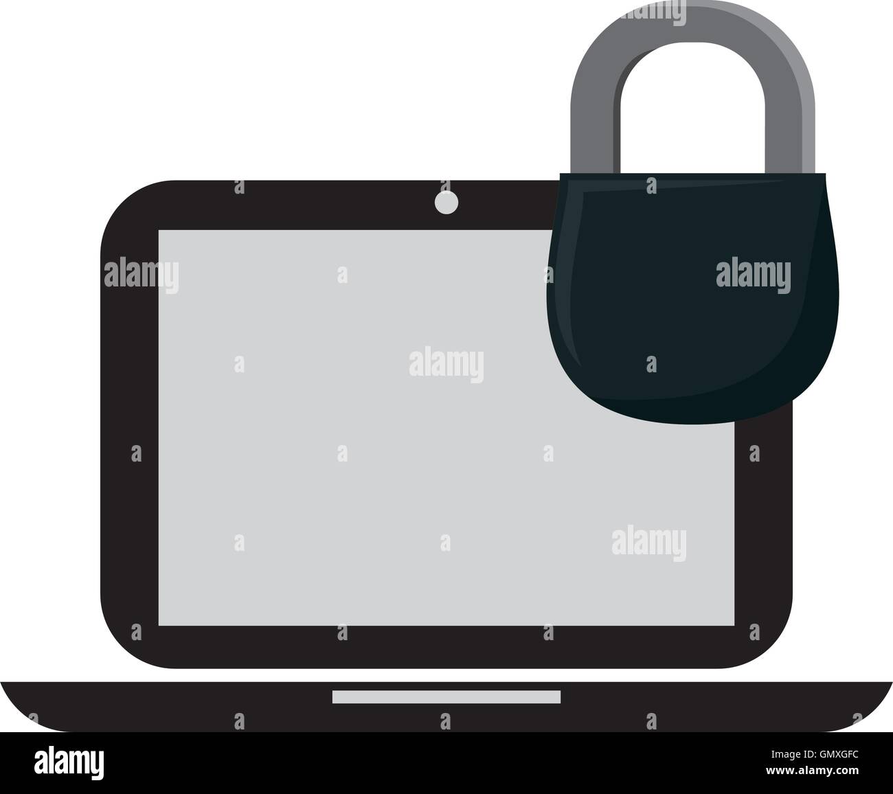 black padlock laptop security design Stock Vector Image & Art - Alamy
