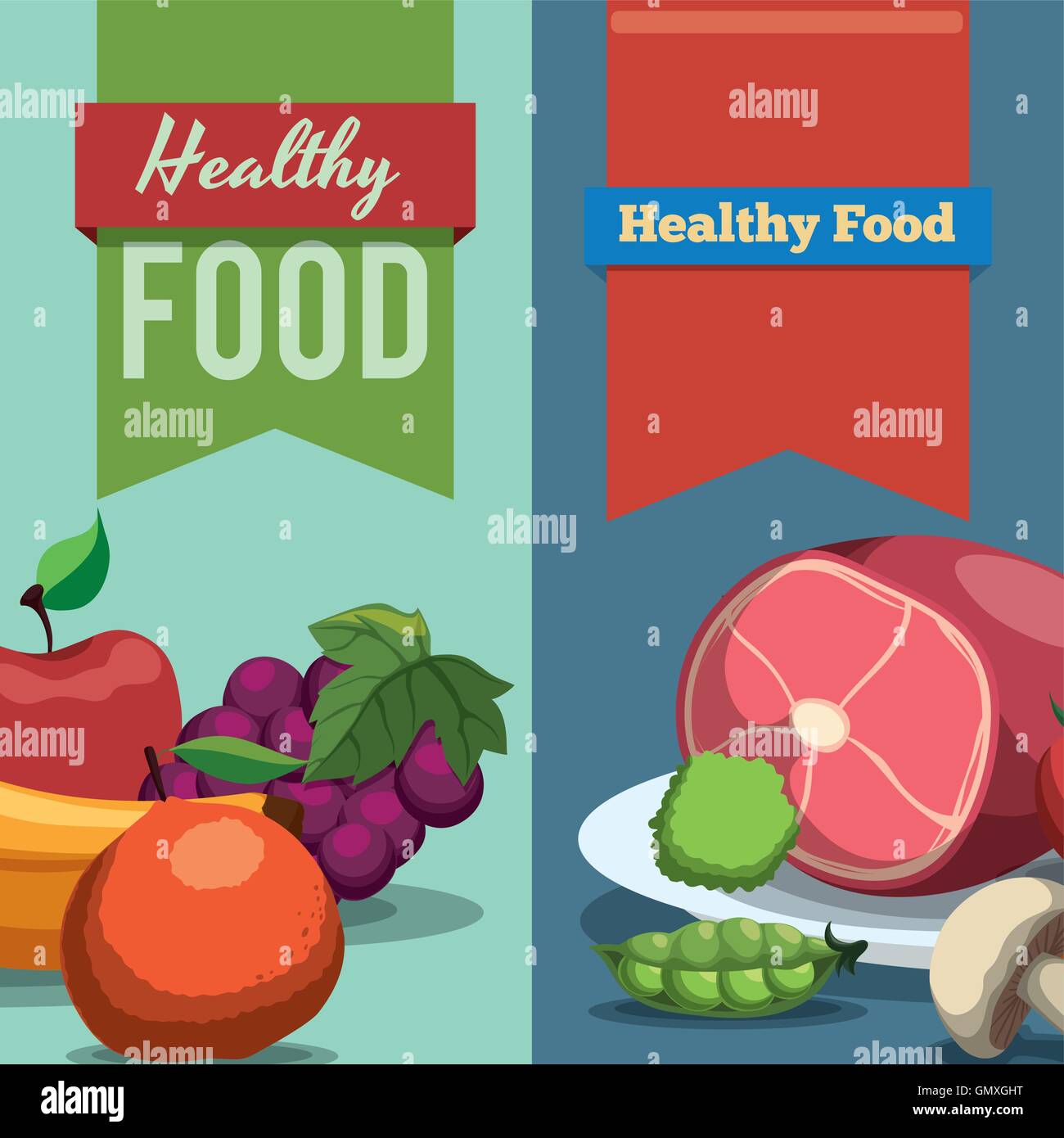 healthy and organic food design Stock Vector Image & Art - Alamy