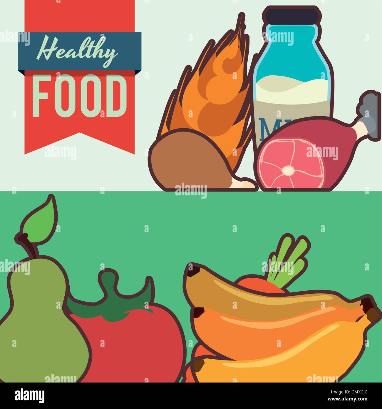 healthy and organic food design Stock Vector Image & Art - Alamy