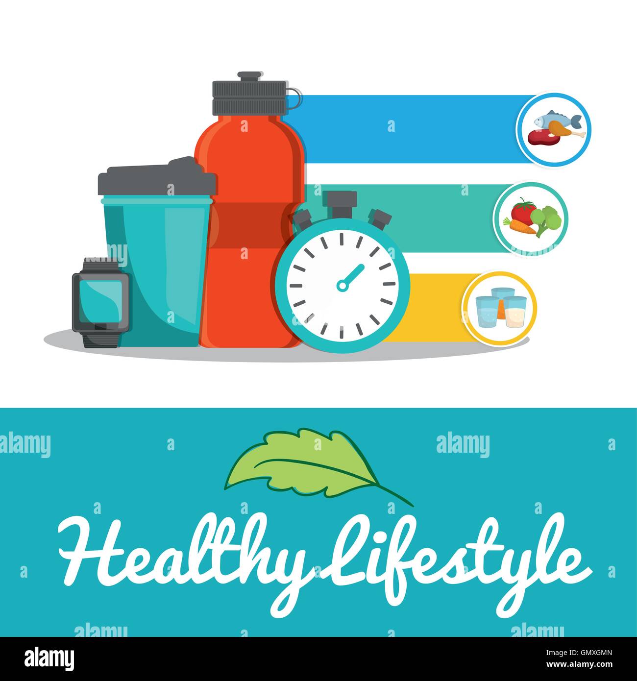 healthy lifestyle fitness design Stock Vector Image & Art - Alamy