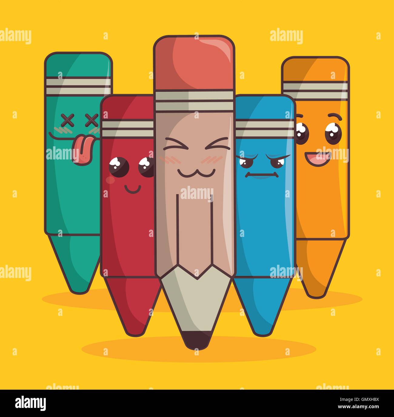 pencils set character icon Stock Vector Image & Art - Alamy