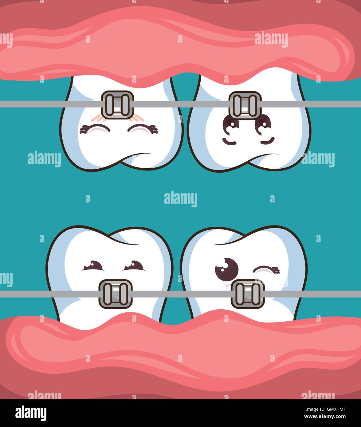 Tooth orthodontic bracket character icon hi-res stock photography and ...