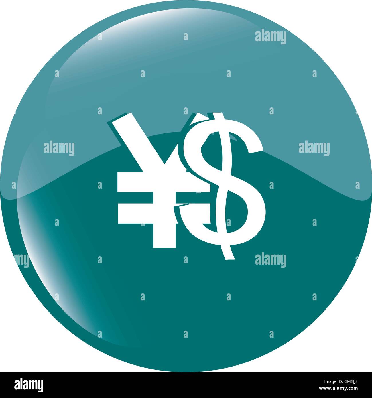 dollar and yen money sign button, web icon vector illustration Stock ...