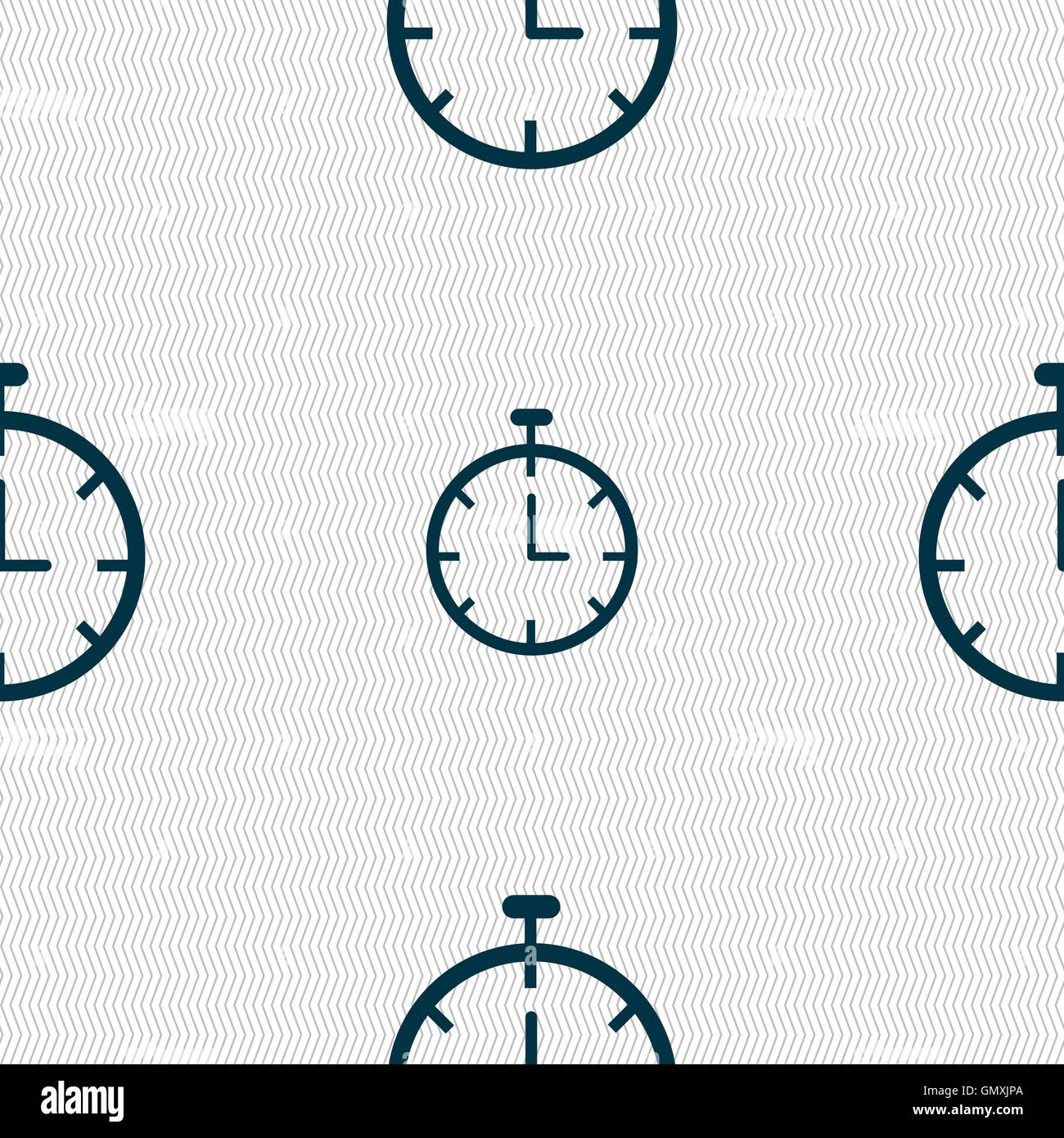 Stopwatch icon sign. Seamless pattern with geometric texture. Vector ...