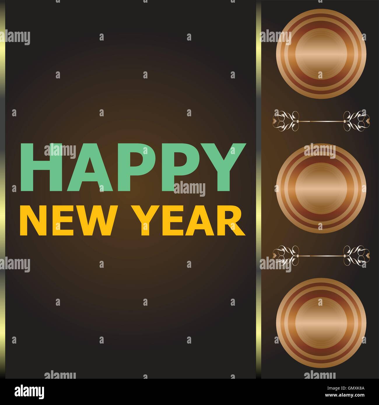Happy New Year lettering Greeting Card. Vector illustration Stock ...
