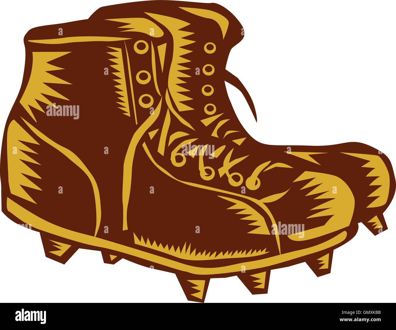 Vintage Football Boots Woodcut Stock Vector Image & Art - Alamy