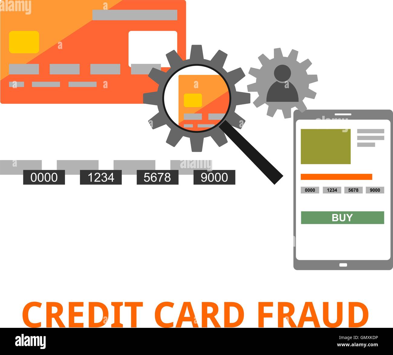 vector - credit card fraud Stock Vector