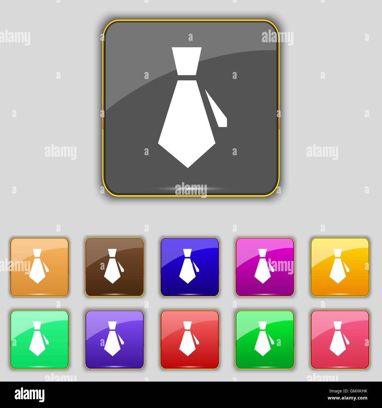 tie icon sign. Set with eleven colored buttons for your site. Vector ...