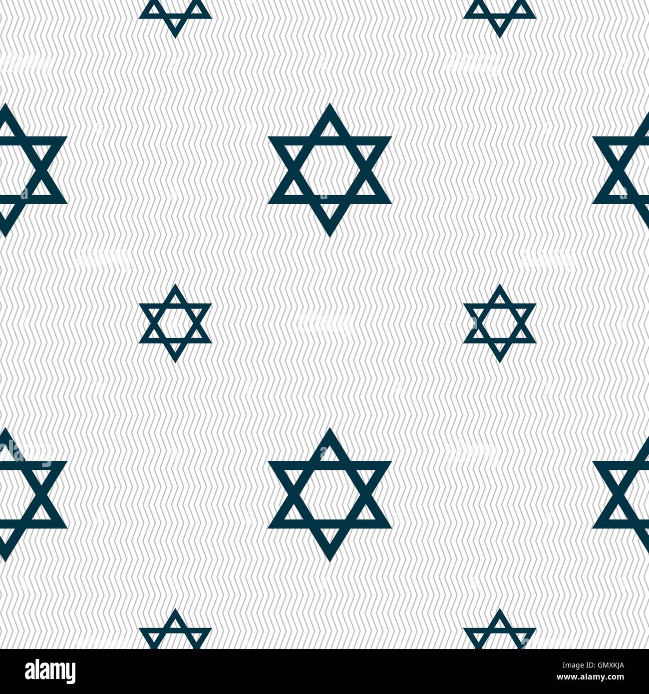 pentagram icon sign. Seamless pattern with geometric texture. Vector ...