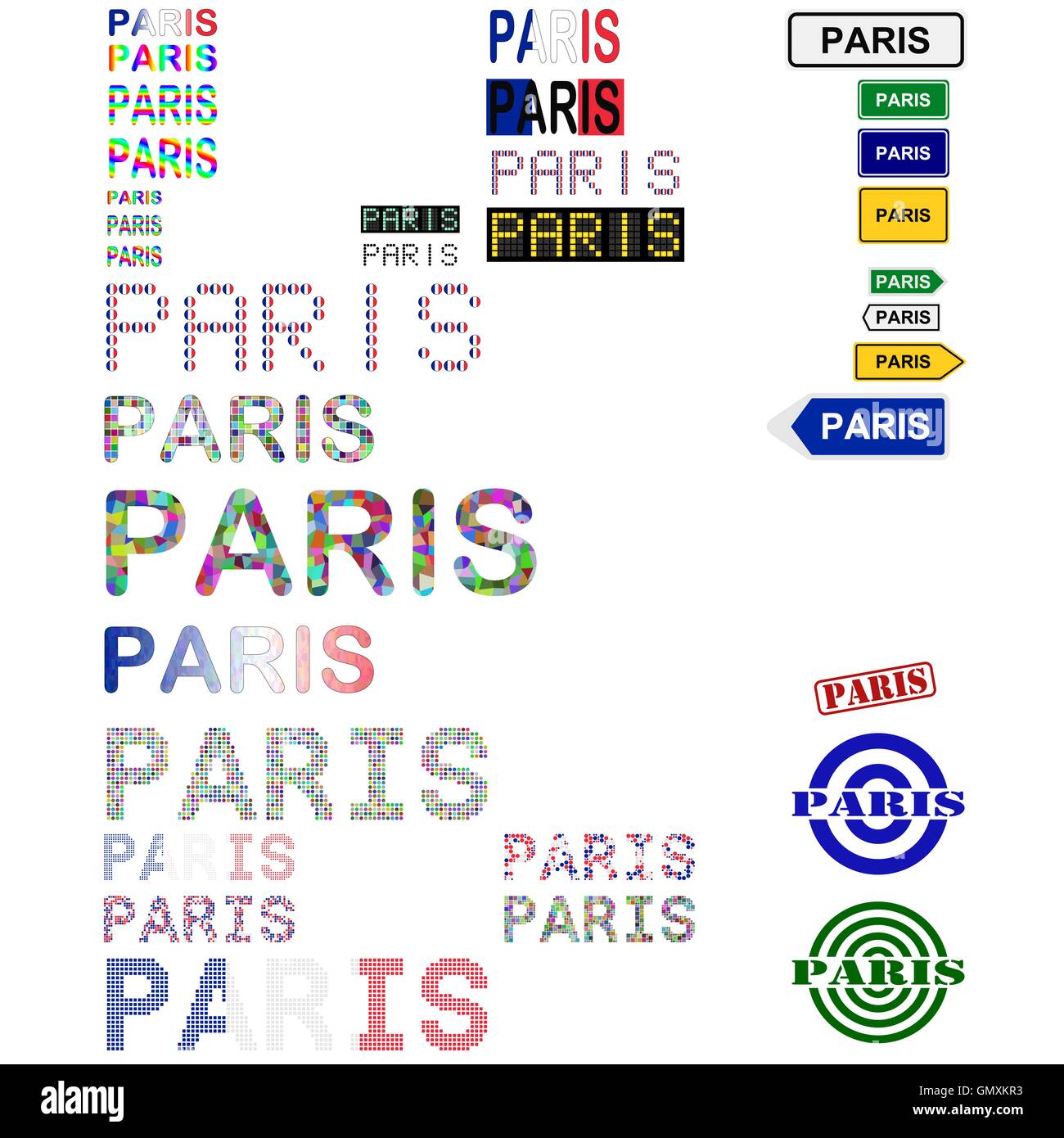 Paris text design set Stock Vector Image & Art Alamy