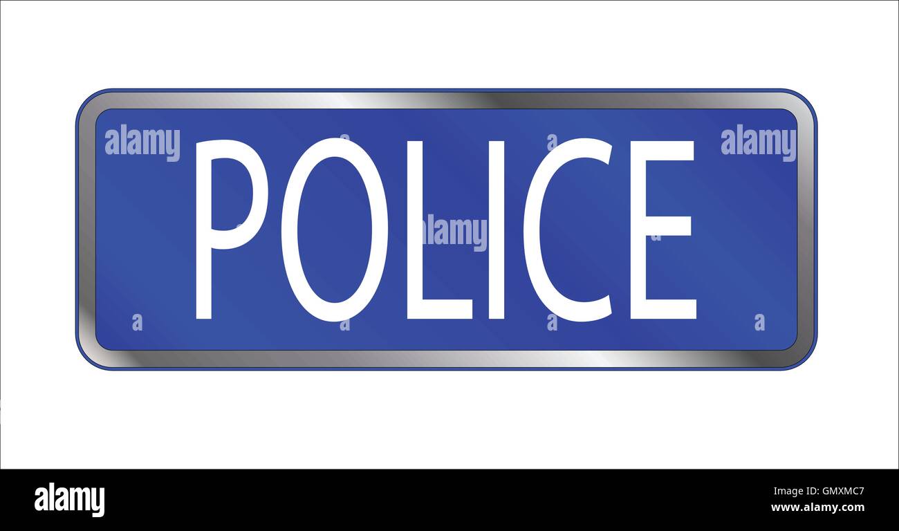 Blue Isolated Police Sign Stock Vector