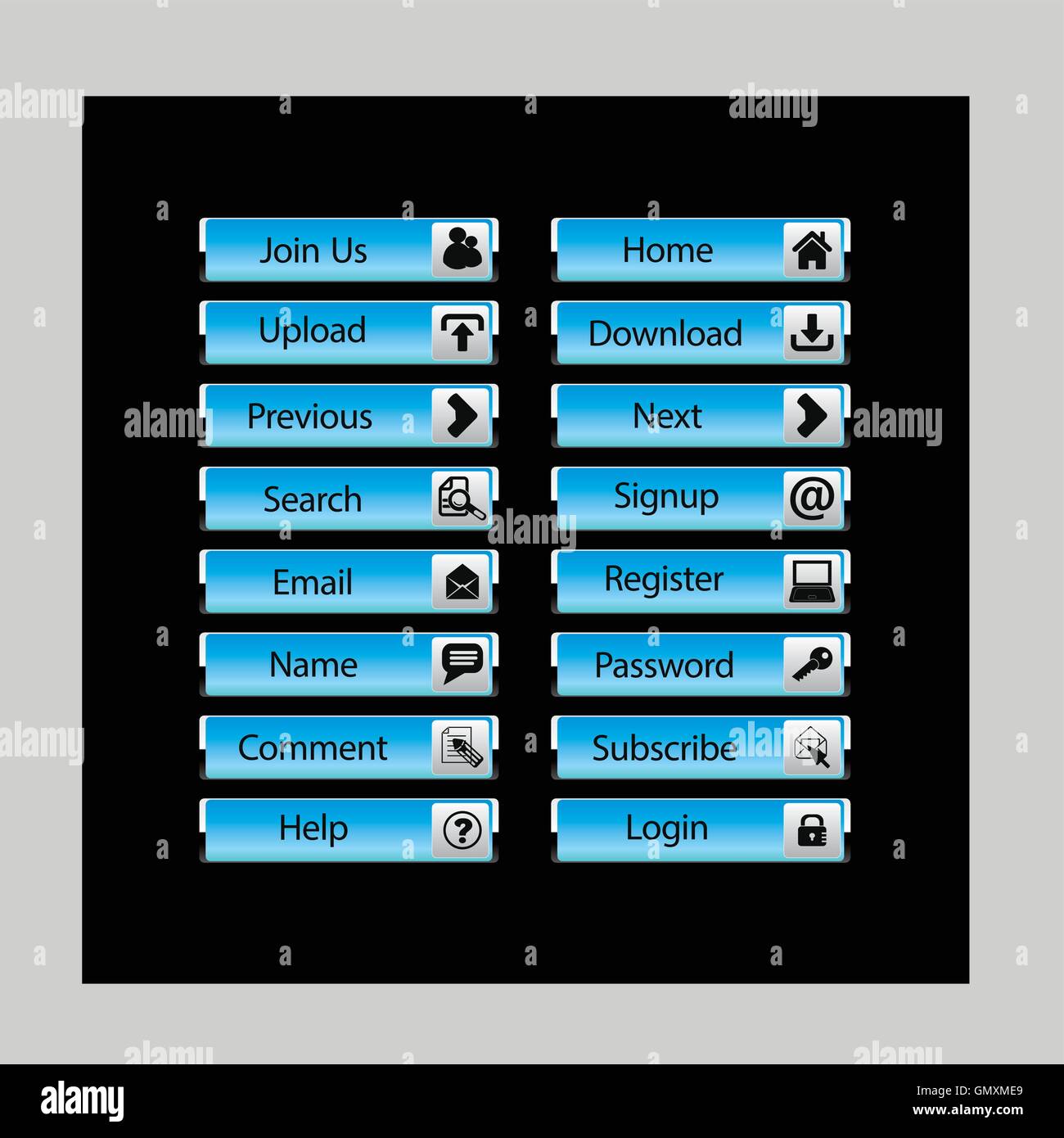 Html Button Design Theme Web Design buttons Theme Stock Vector Image & Art - Alamy