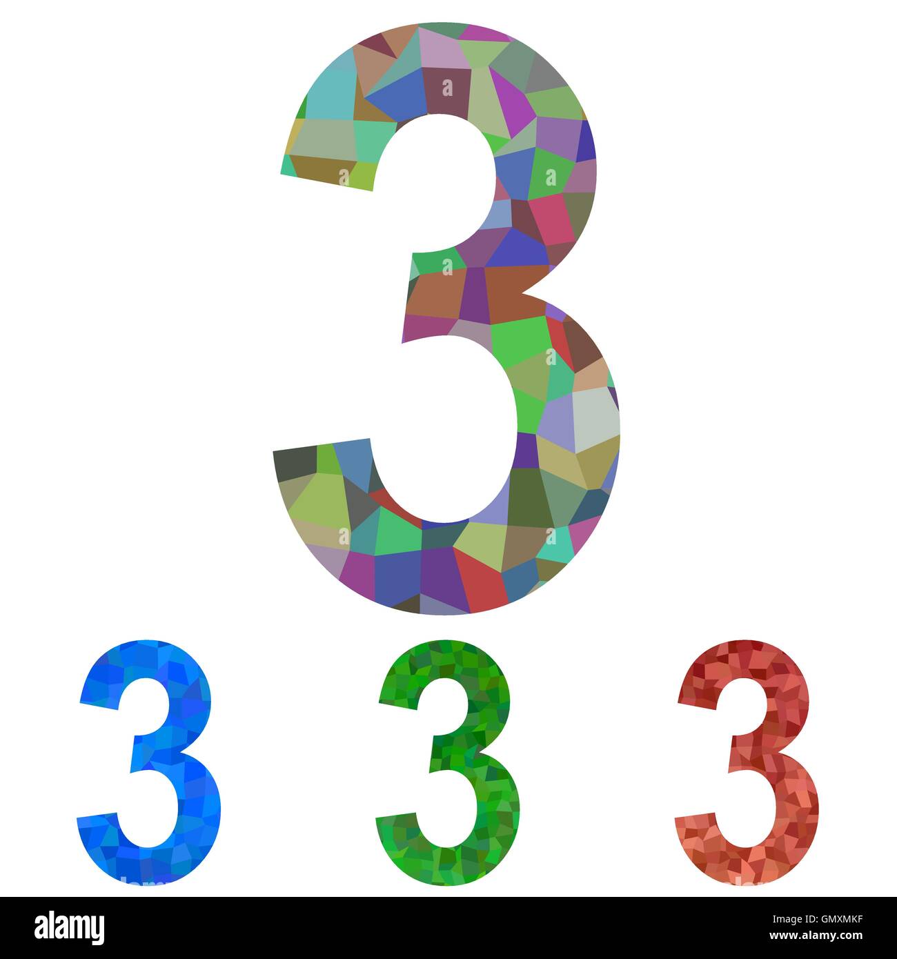 mosaic-number-design-number-3-stock-vector-image-art-alamy