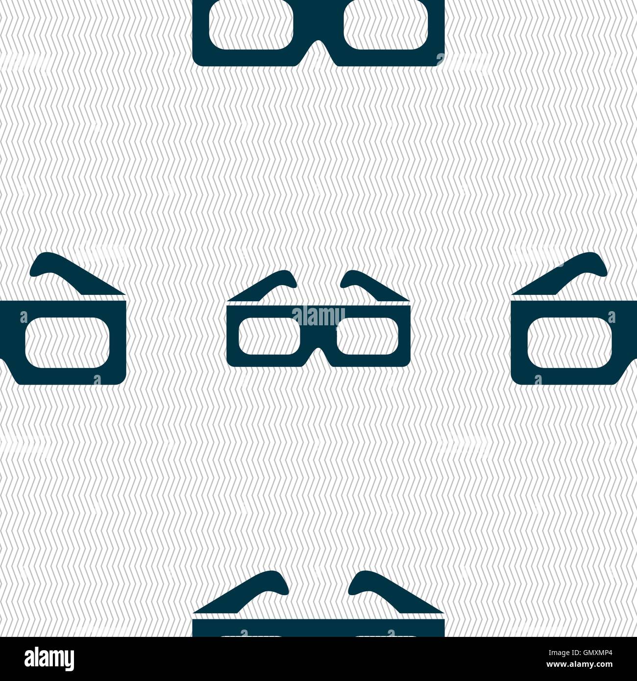 3d glasses icon sign. Seamless pattern with geometric texture. Vector Stock  Vector Image & Art - Alamy