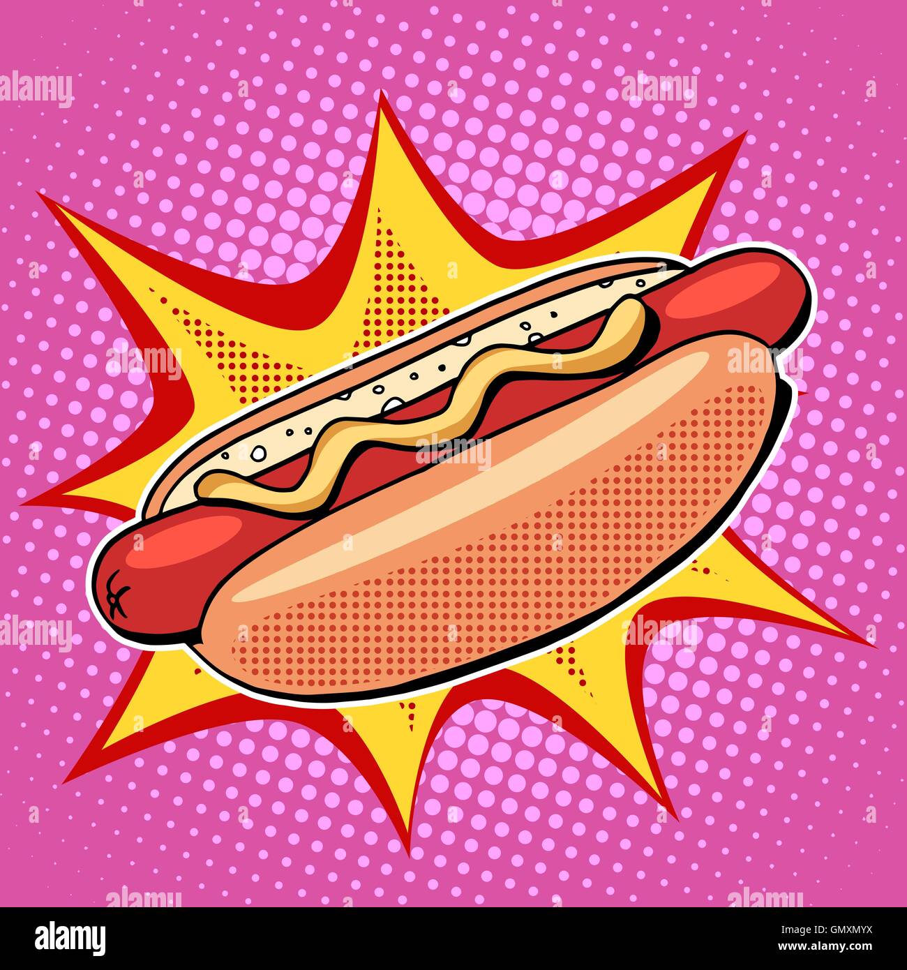 Hot dog fast food vector pop art style Stock Vector Image & Art ...