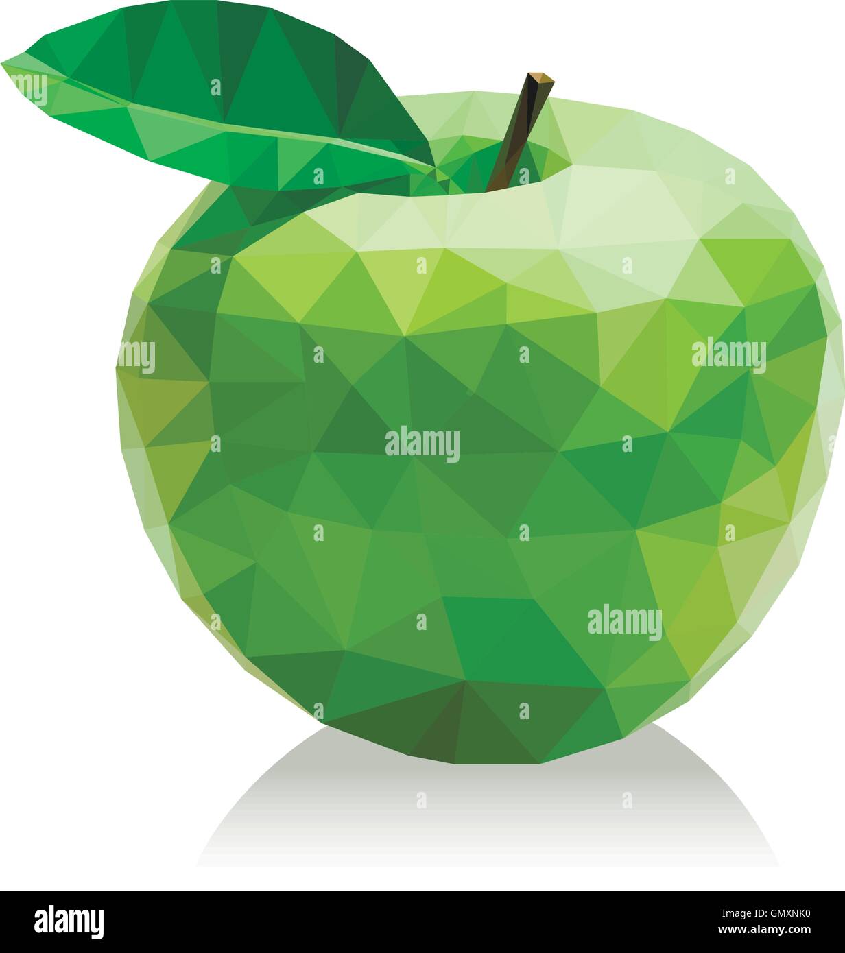 Polygon green apple Stock Vector
