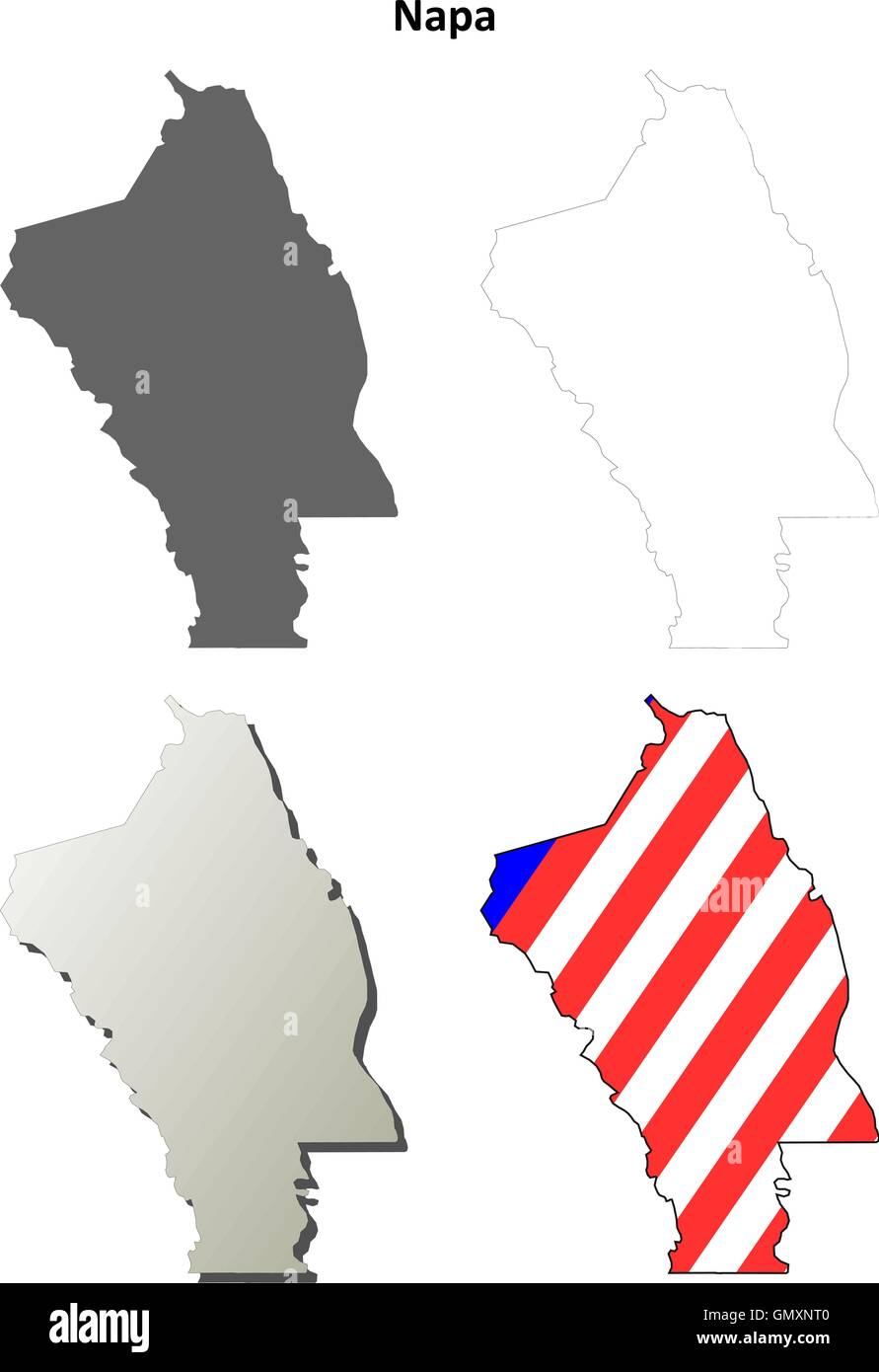 Napa County California Outline Map Set Napa County California Outline Map Set
