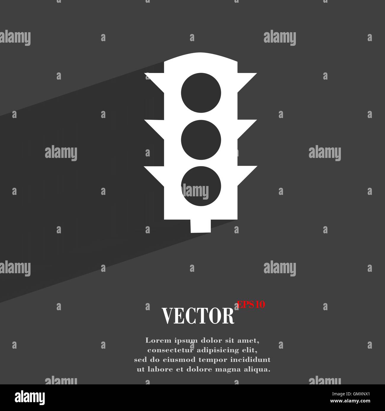 Traffic light signal symbol Flat modern web design with long shadow and ...