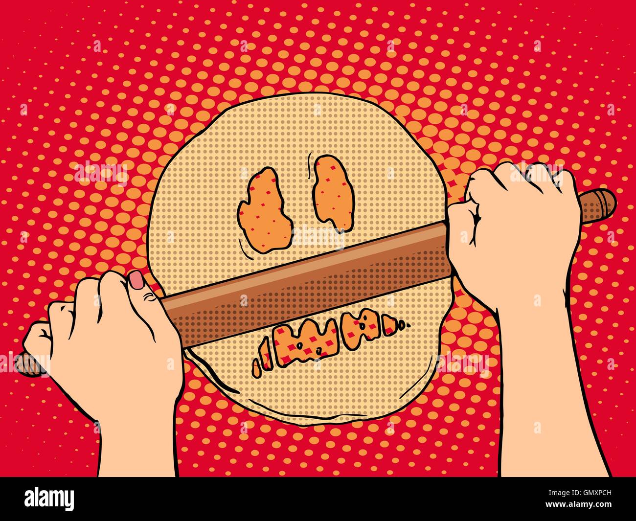 Bad dough cooking bakery Stock Vector