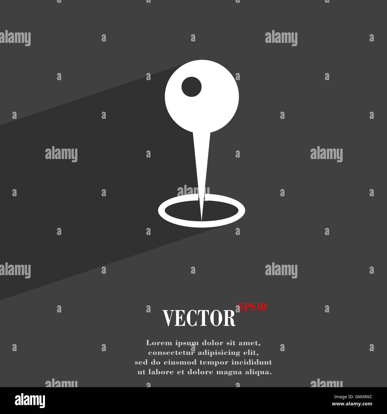 Map pointer symbol Flat modern web design with long shadow and space ...
