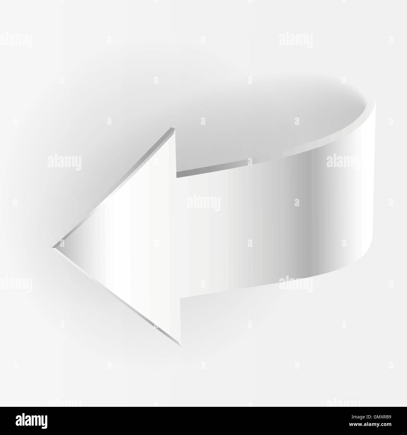 Arrow Points Down. White Color Stock Vector
