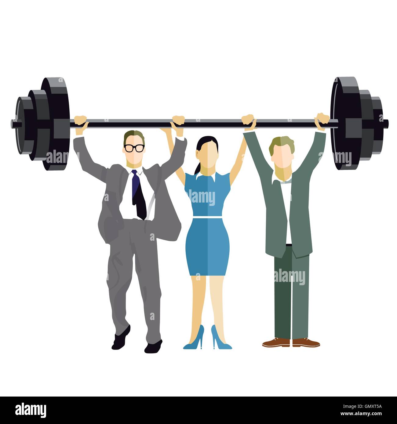 Business Weightlifting Stock Vector