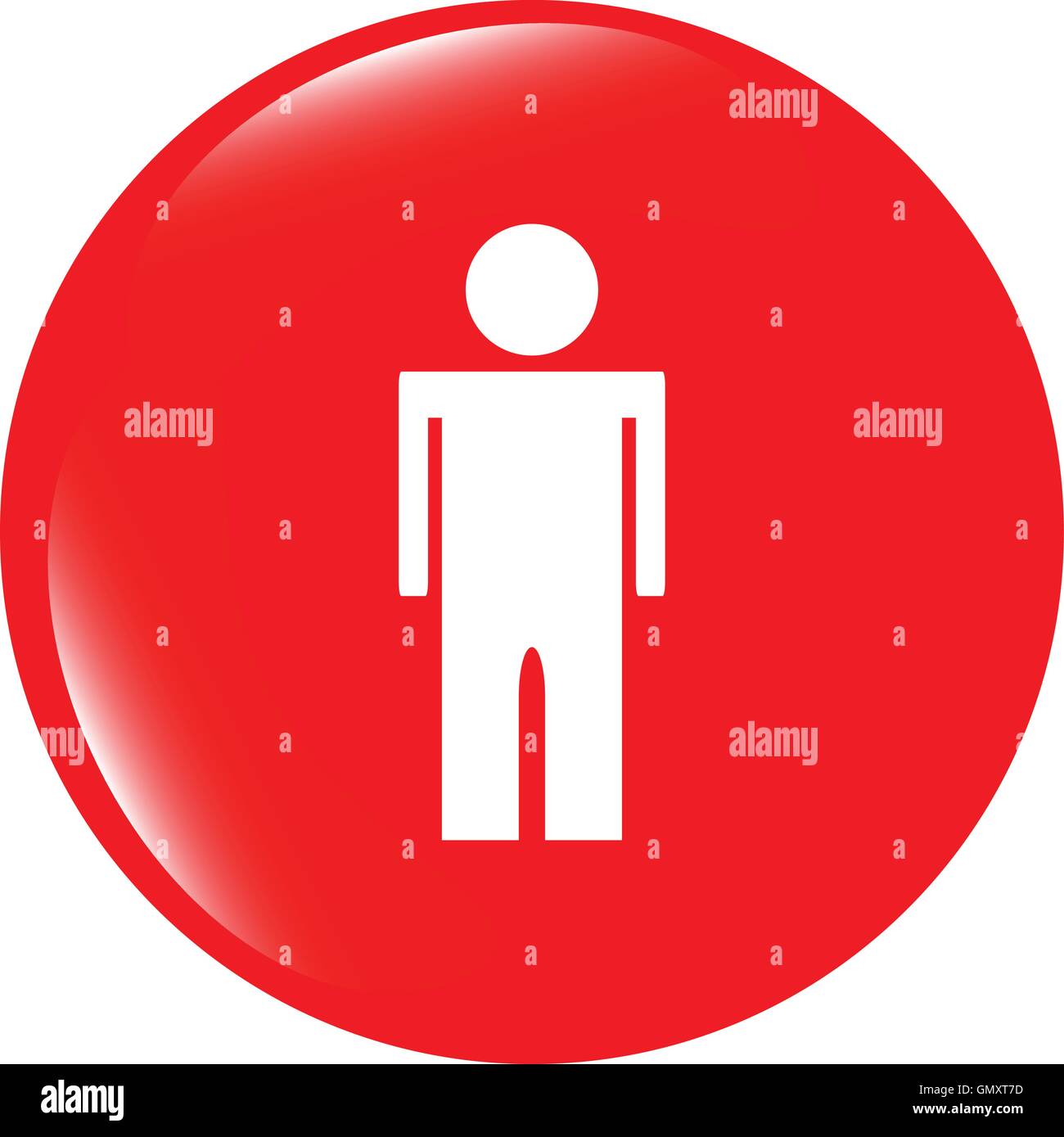 vector icon button with man inside Stock Vector Image & Art - Alamy