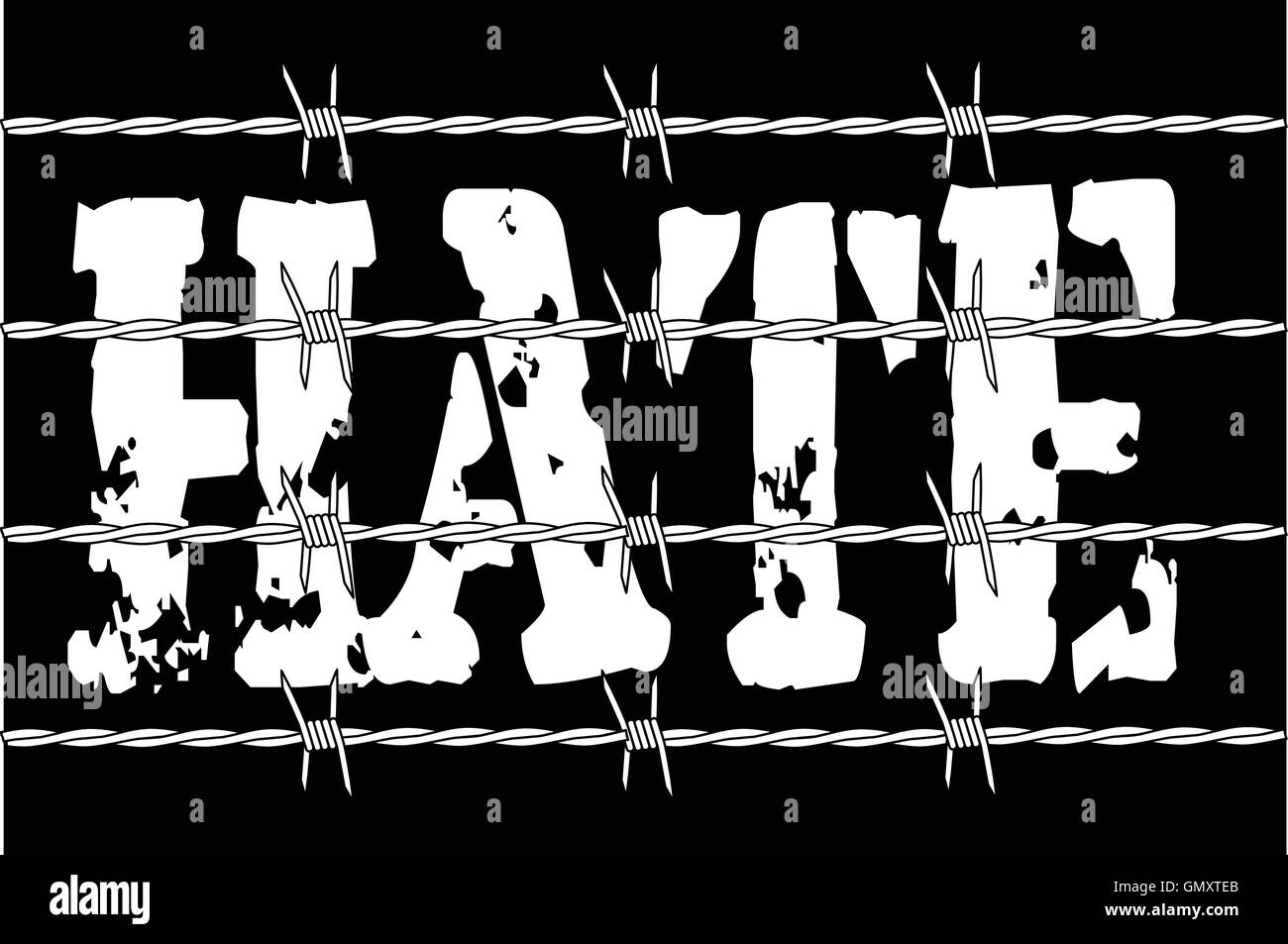 Hate With Barbed Wire Stock Vector
