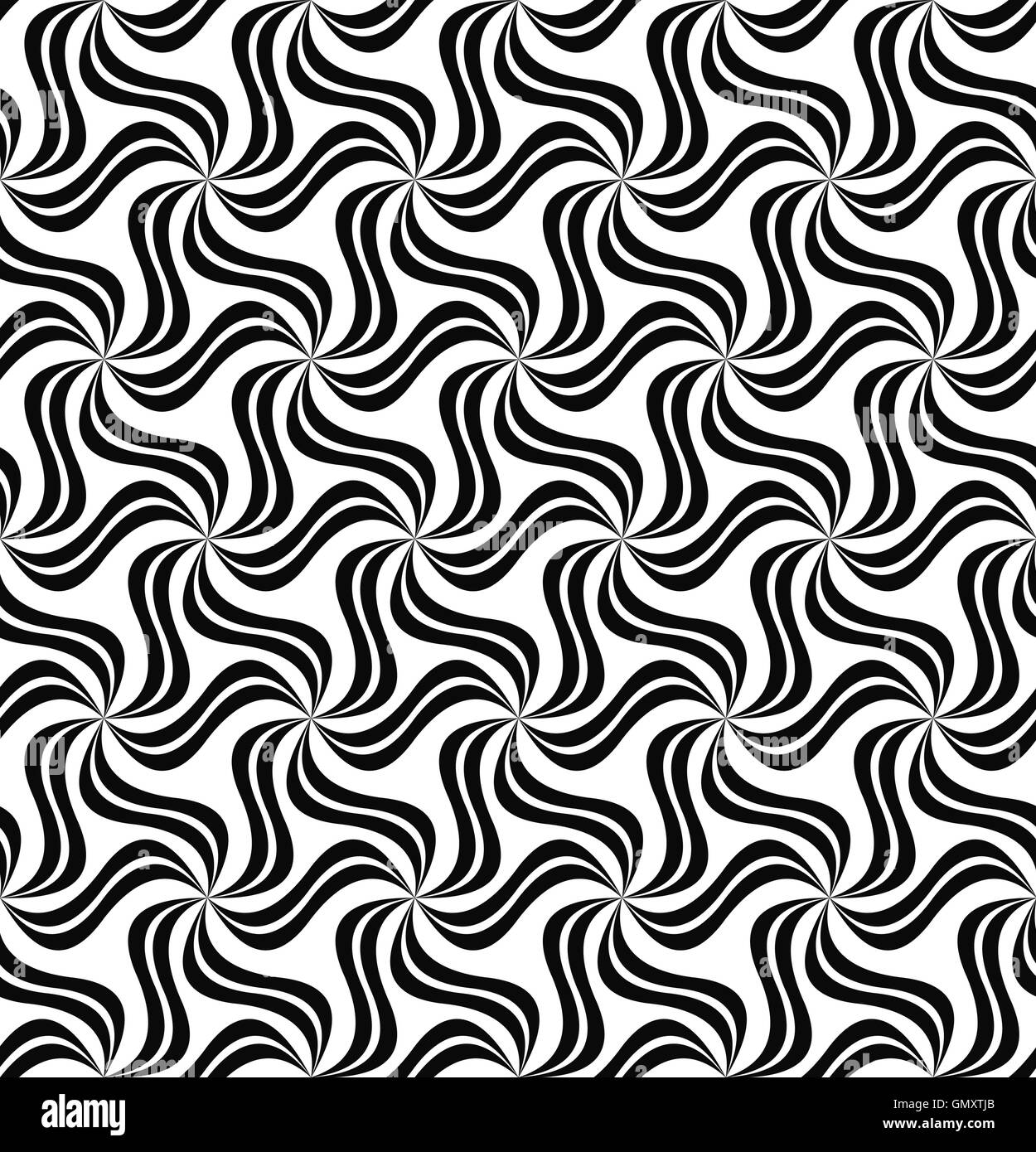 Repeating black and white soft curve pattern Stock Vector Image & Art ...