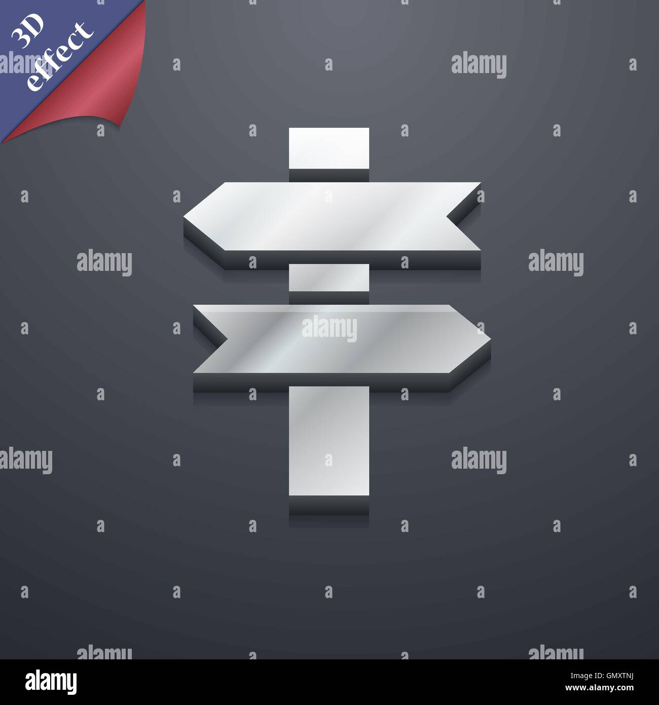 line directs icon symbol. 3D style. Trendy, modern design with space ...