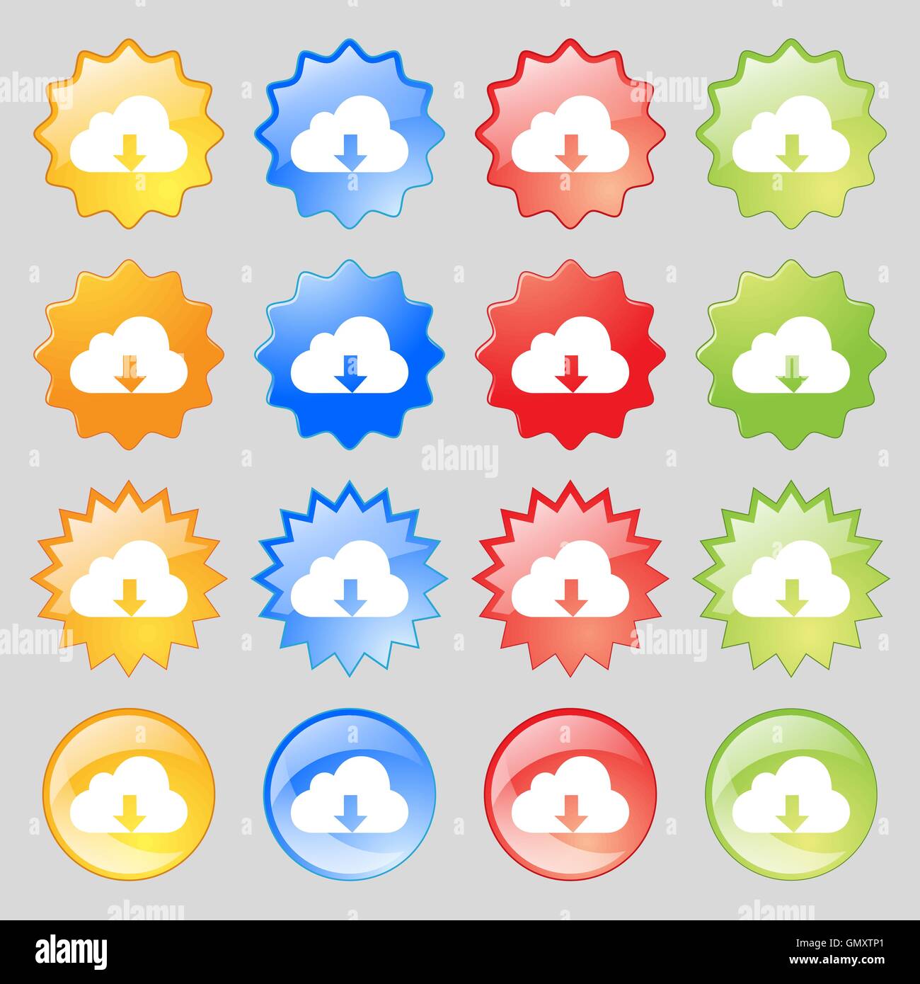 Backup icon sign. Big set of 16 colorful modern buttons for your design ...