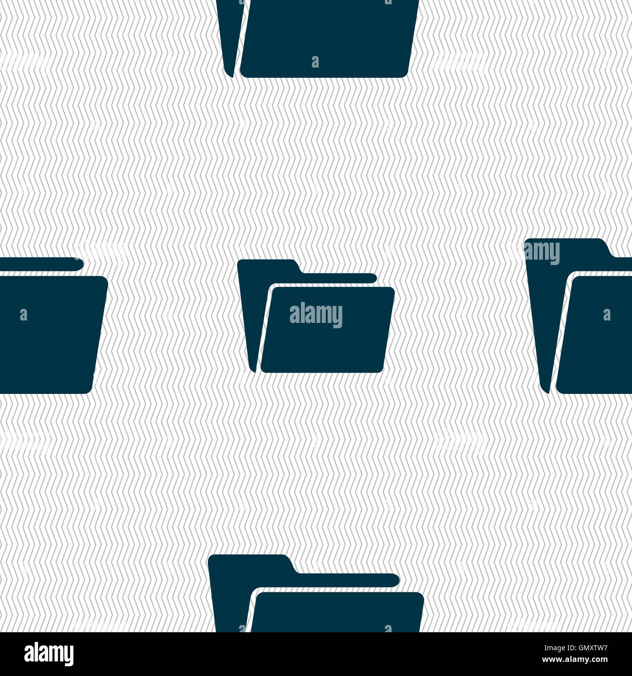 Folder icon sign. Seamless pattern with geometric texture. Vector Stock ...