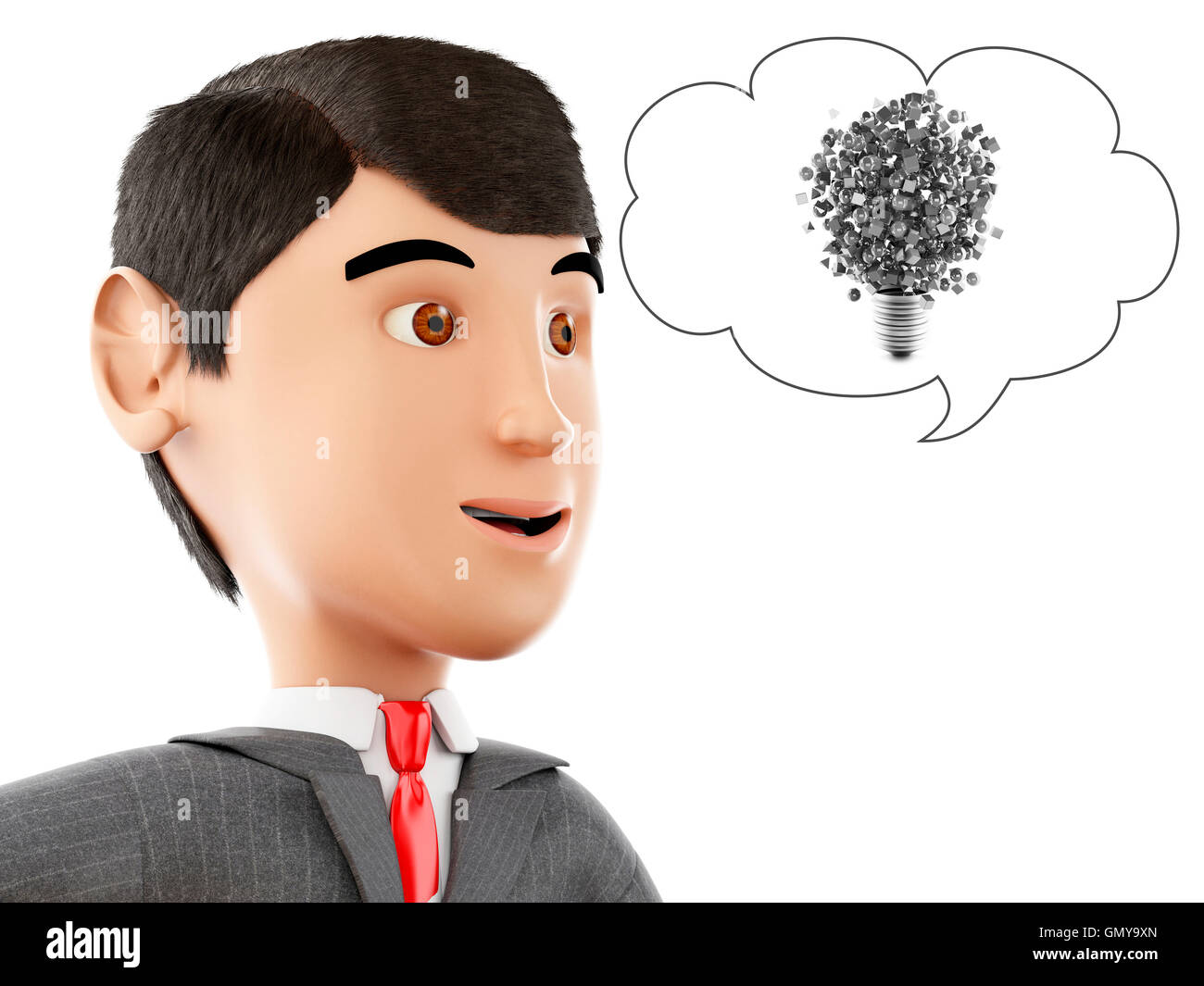 3d Illustration. businessman thinking about his plans. Business and ...