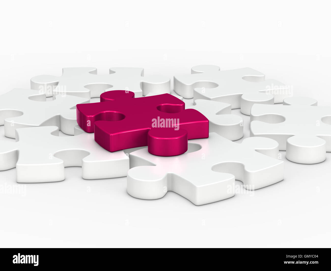 3d pink puzzle piece Stock Photo - Alamy