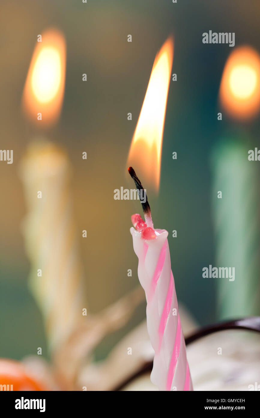 Birthday cake candle Stock Photo Alamy