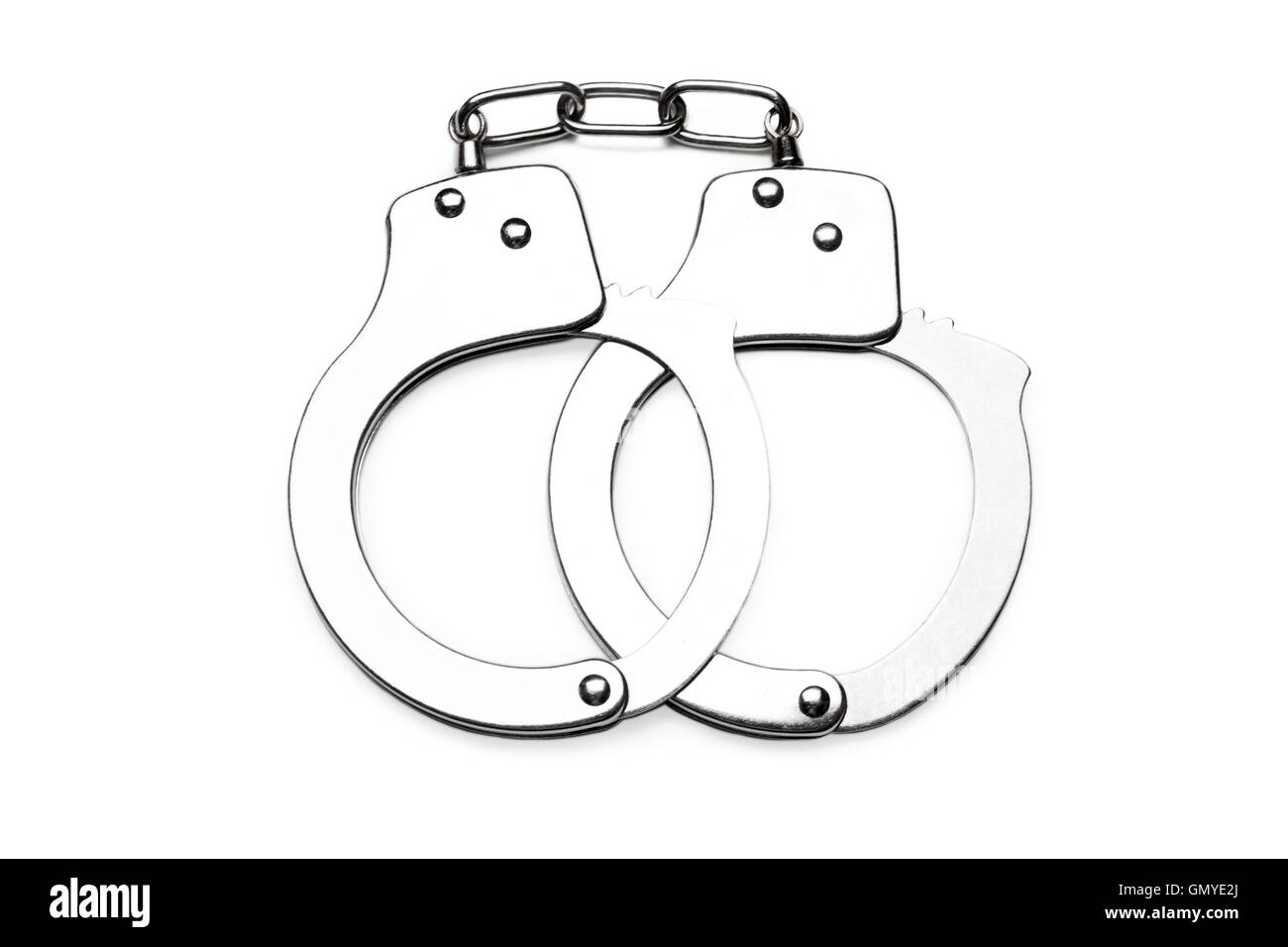 Handcuffs isolated Stock Photo