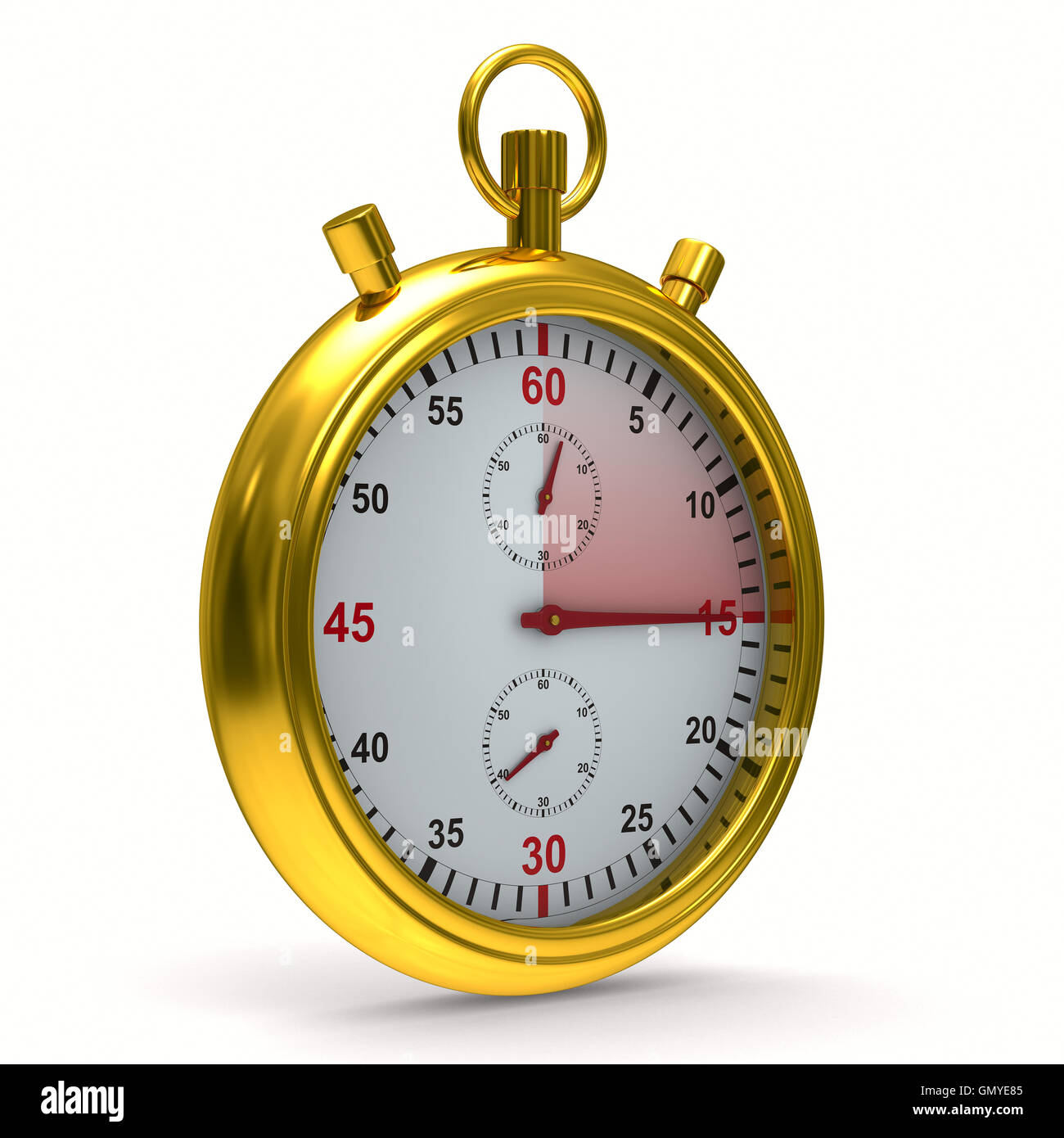 Stopwatch on white background. Isolated 3D image Stock Photo - Alamy