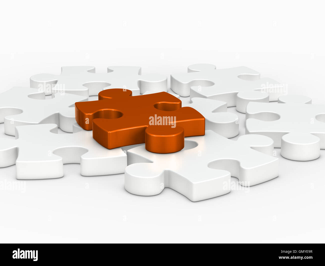 3d orange puzzle piece Stock Photo Alamy