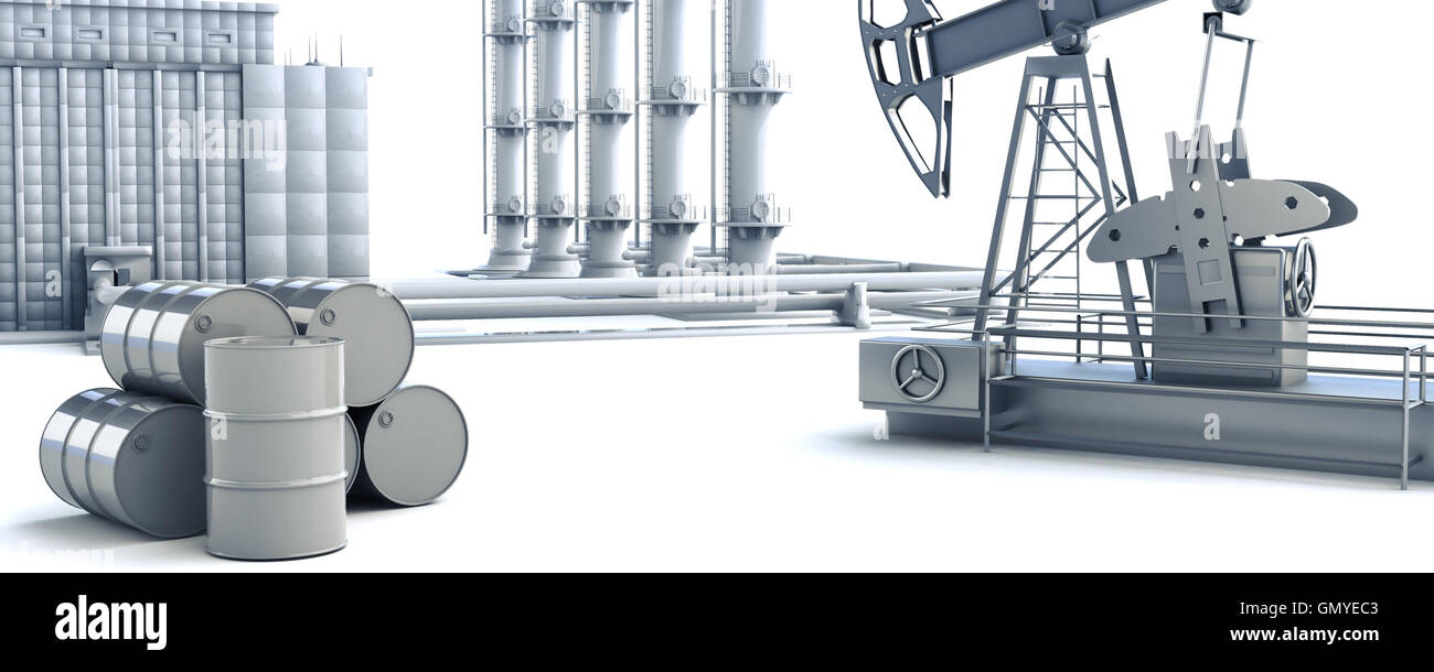 Mining and oil refining Stock Photo